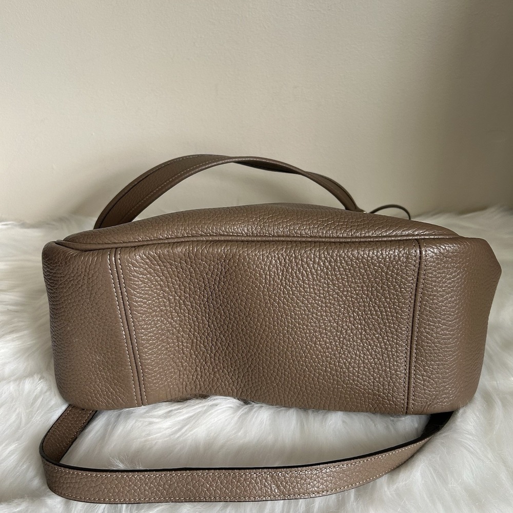 Coach Cary Dark Stone Pebbled Leather Shoulder Bag CC435 Excellent - Picture 7 of 12